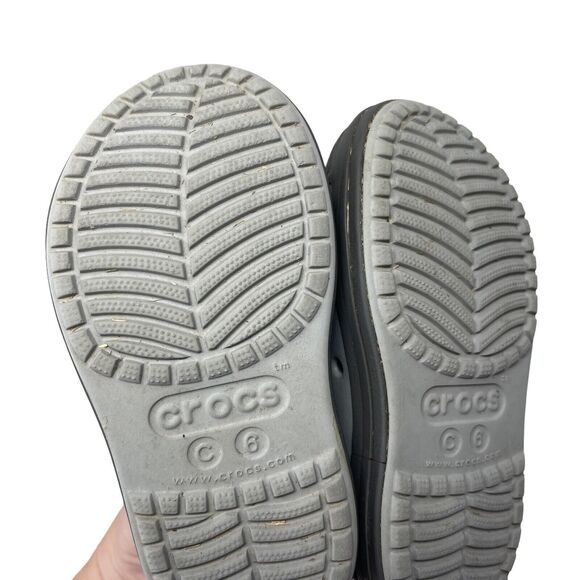 Crocs Bump It Grey Slip On Water Shoes Beach Lake Pool Summer Youth Child 6 C6 - Picture 6 of 7